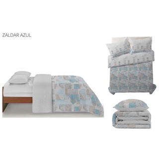 Clara Vidal Colcha Zaldar Azul - Imagen 1